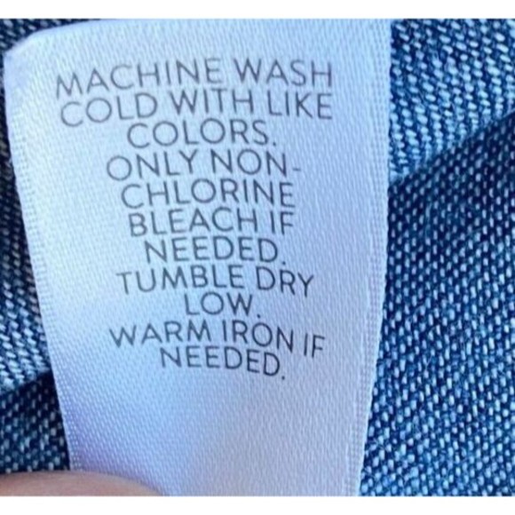 J Jill Denim Clearnight Dress PM Blue Button Round Neck 3/4 Sleeves Loose Fit - Picture 9 of 9